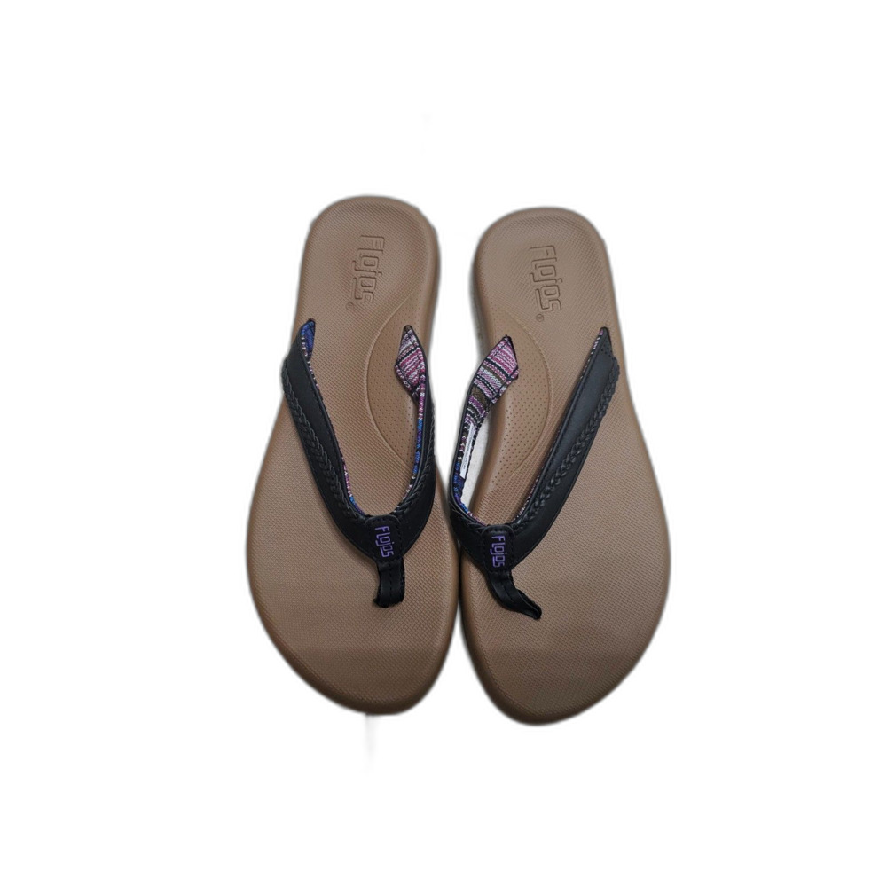 Flojos Women's Memory Foam Flip Flops Black 8